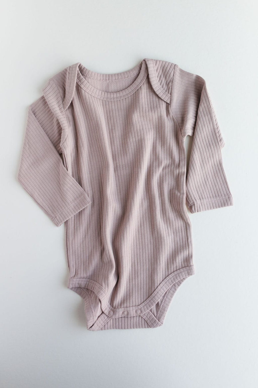 Narz Baby Bodysuit 0-3 MO / Pale Pink Ribbed Long Sleeved Bodysuit