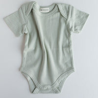 Narz Baby Bodysuit 0-3 MO / pistachio Ribbed Short Sleeve Bodysuit 50