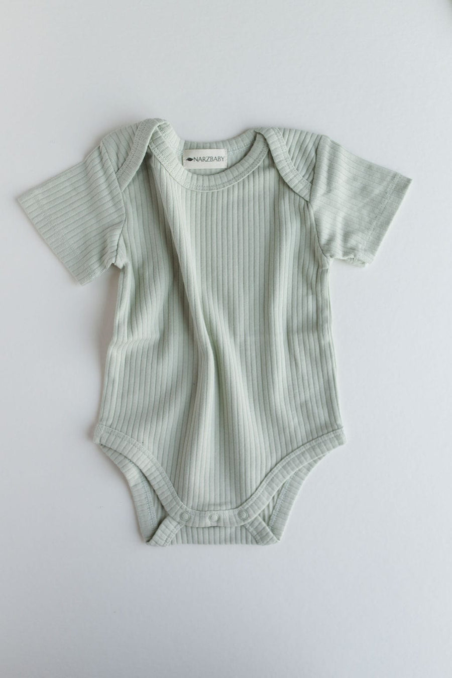 Narz Baby Bodysuit 0-3 MO / pistachio Ribbed Short Sleeve Bodysuit 50