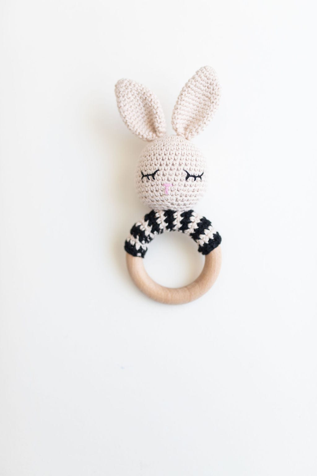 Narz Baby Crochets Sleepy Stripe Bunny Rattle Crochet Animal Rattle