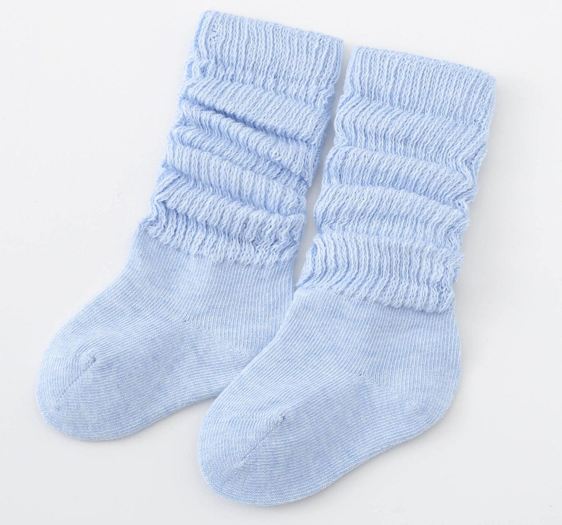 Narz Baby Socks Baby Blue / 0-6 MO Squiggle Scrunch Socks