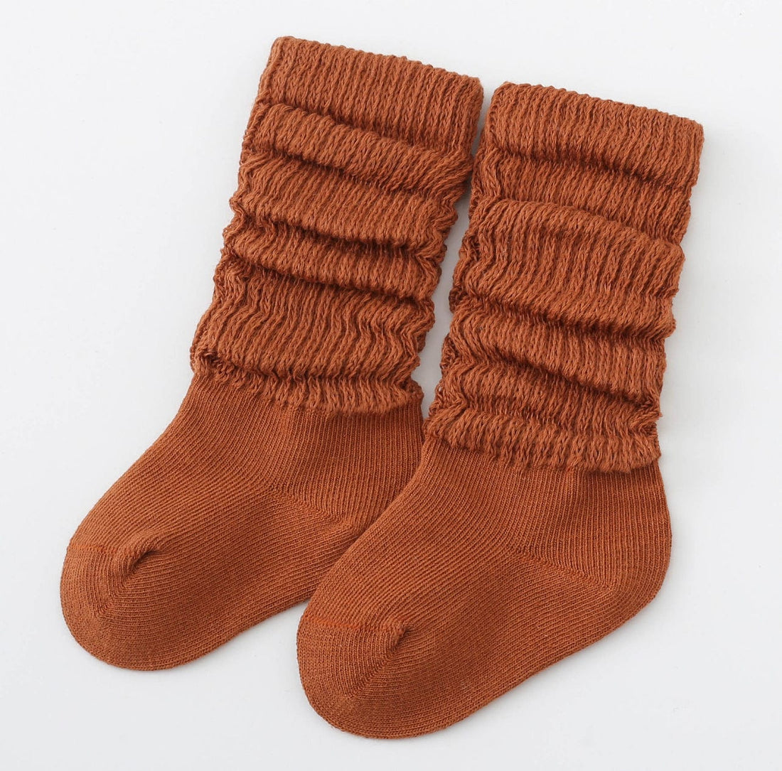 Narz Baby Socks Burnt Sienna / 0-6 MO Squiggle Scrunch Socks