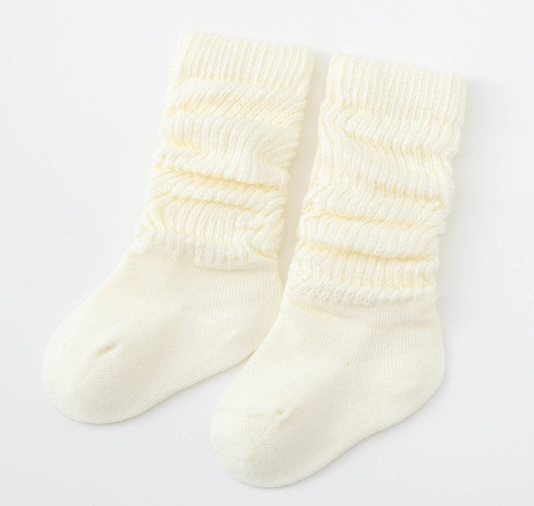 Narz Baby Socks Butter Cream / 0-6 MO Squiggle Scrunch Socks