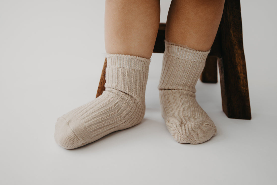 Narz Baby Socks Clay / Small Fuzzy Top Socks