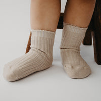 Narz Baby Socks Clay / Small Fuzzy Top Socks