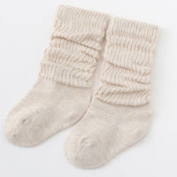 Narz Baby Socks Cream / 0-6 MO Squiggle Scrunch Socks