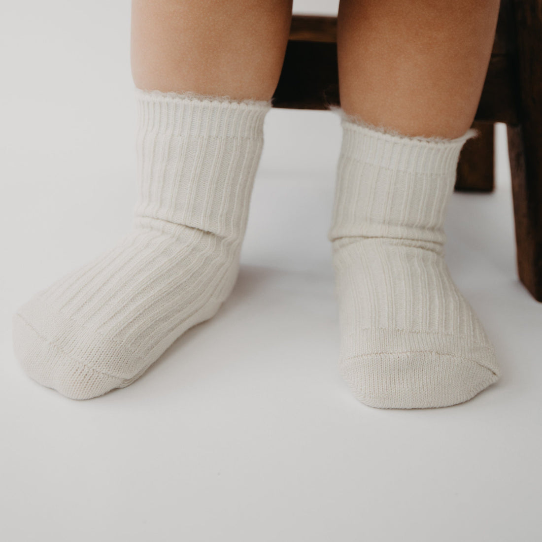 Narz Baby Socks Cream / Small Fuzzy Top Socks