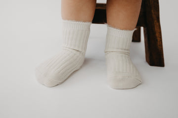 Narz Baby Socks Cream / Small Fuzzy Top Socks