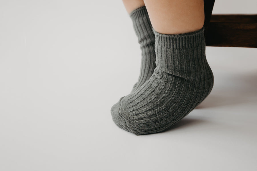 Narz Baby Socks Misty Fern / Small Fuzzy Top Socks