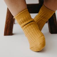 Narz Baby Socks Mustard / Small Fuzzy Top Socks