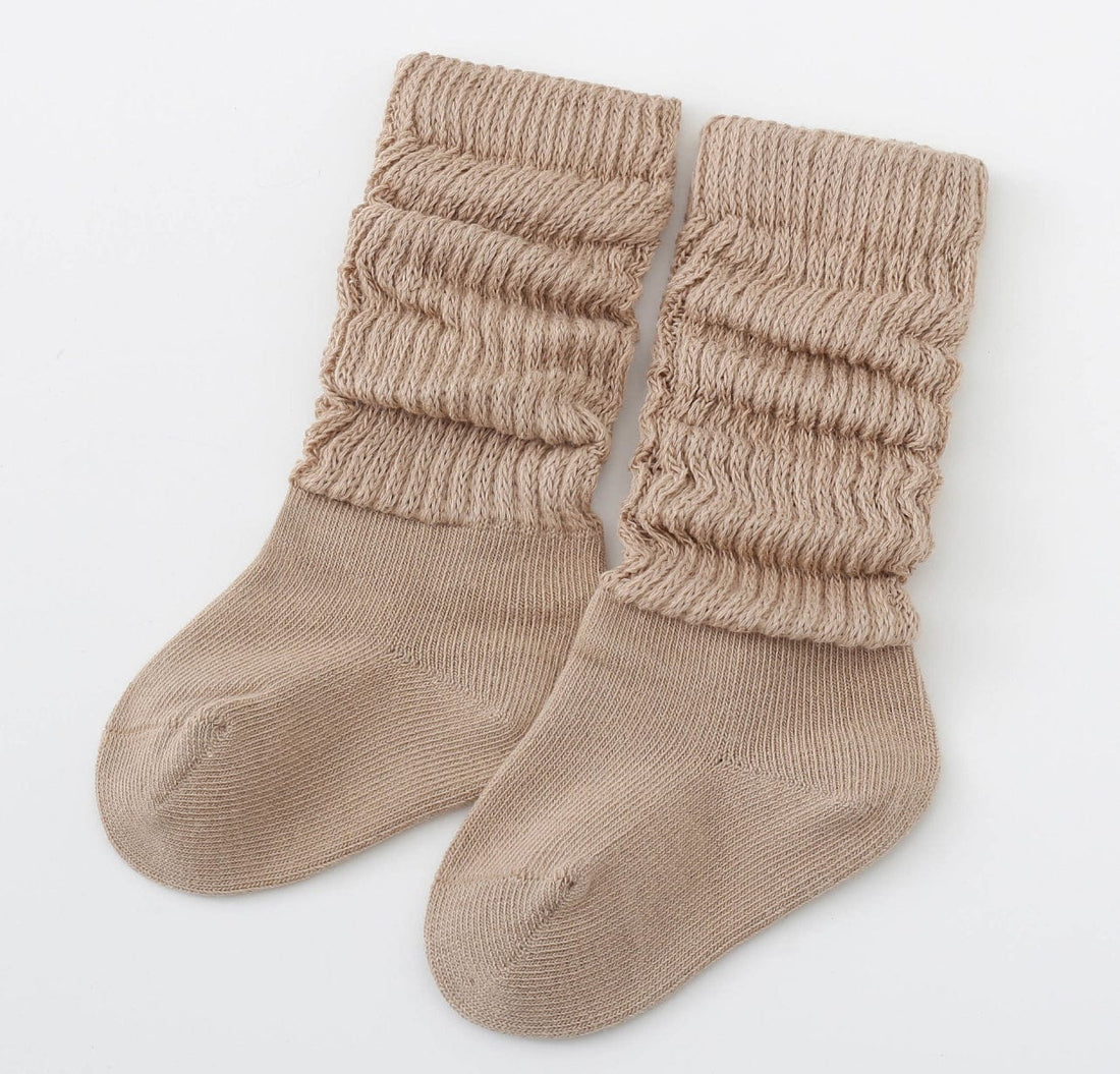 Narz Baby Socks Truffle / 0-6 MO Squiggle Scrunch Socks