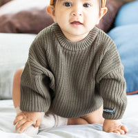 Narz Baby sweater Oak Oversized Sweater-Deep Moss