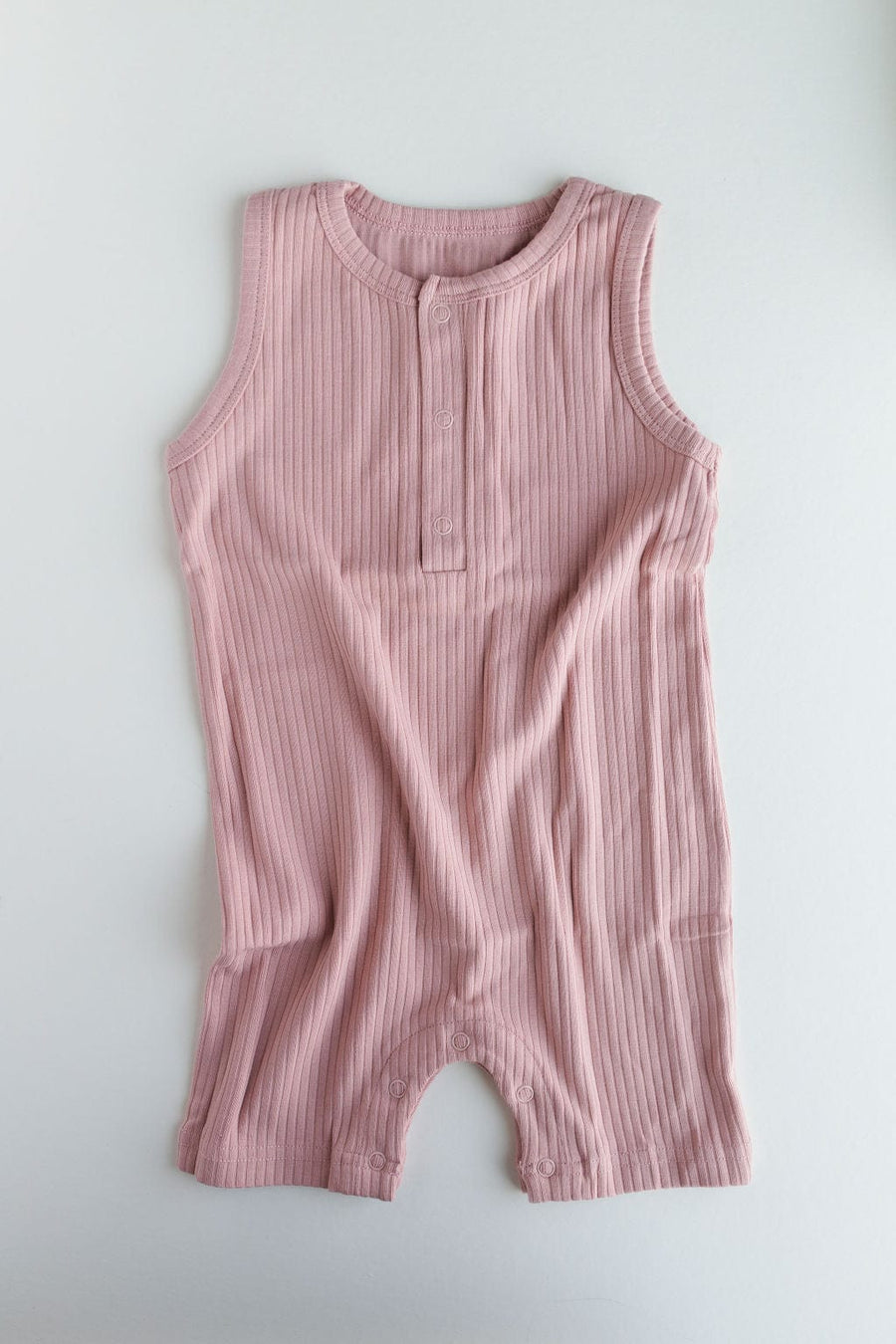 Narzbaby Bodysuit Pale Pink / 0-3 MO Armless Ribbed Romper