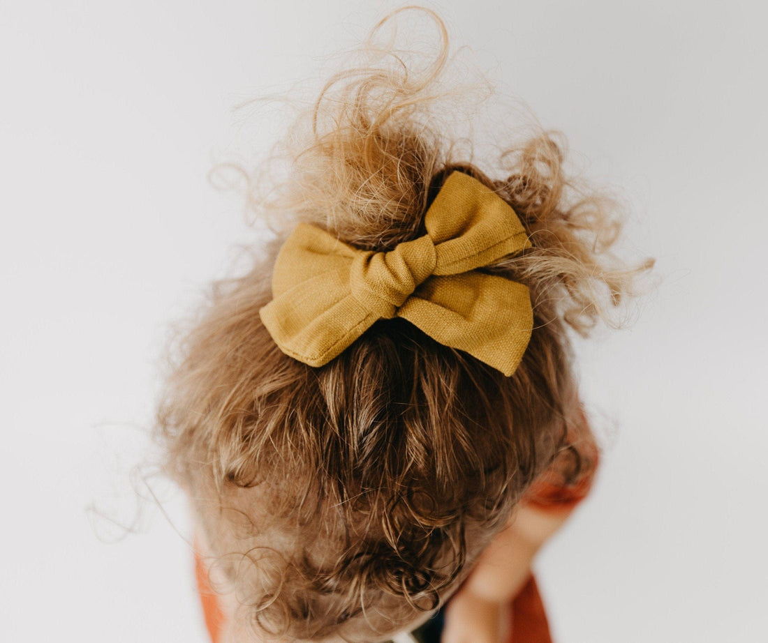 Narzbaby Bows Curry- Hair Clip Linen Hair Bow